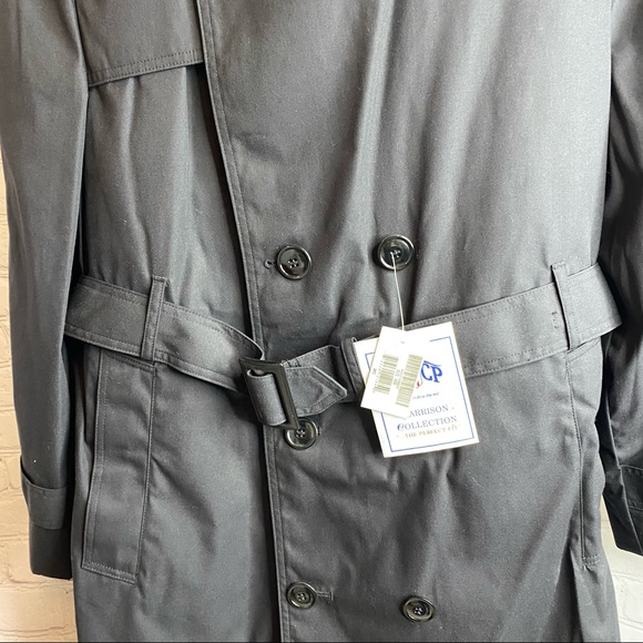 New DSCP Garrison Collection Men's Black Lined Perfect Fit Army Trench Coat 40S - Picture 8 of 8